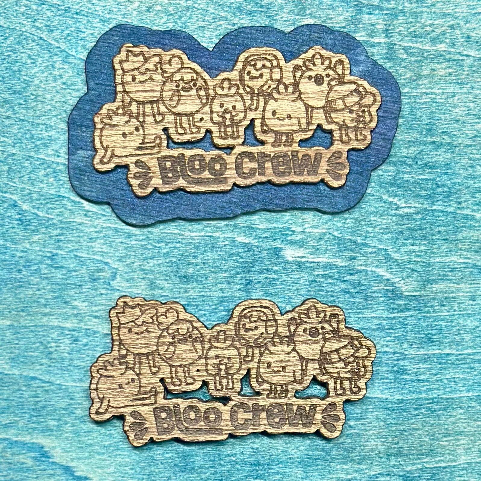 Bloo Crew Blue-Backed Wood Magnet