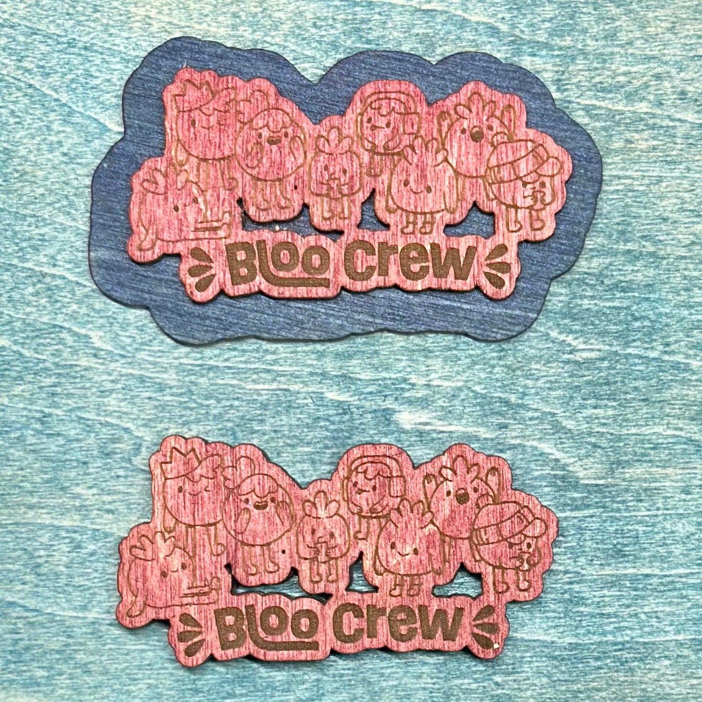 Bloo Crew Blue-Backed Wood Magnet