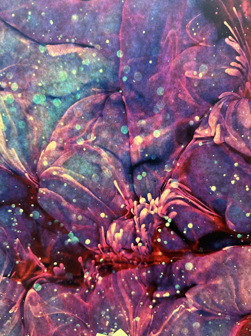 Colorful abstract jellyfish-inspired pattern with a focus on purple and pink hues.