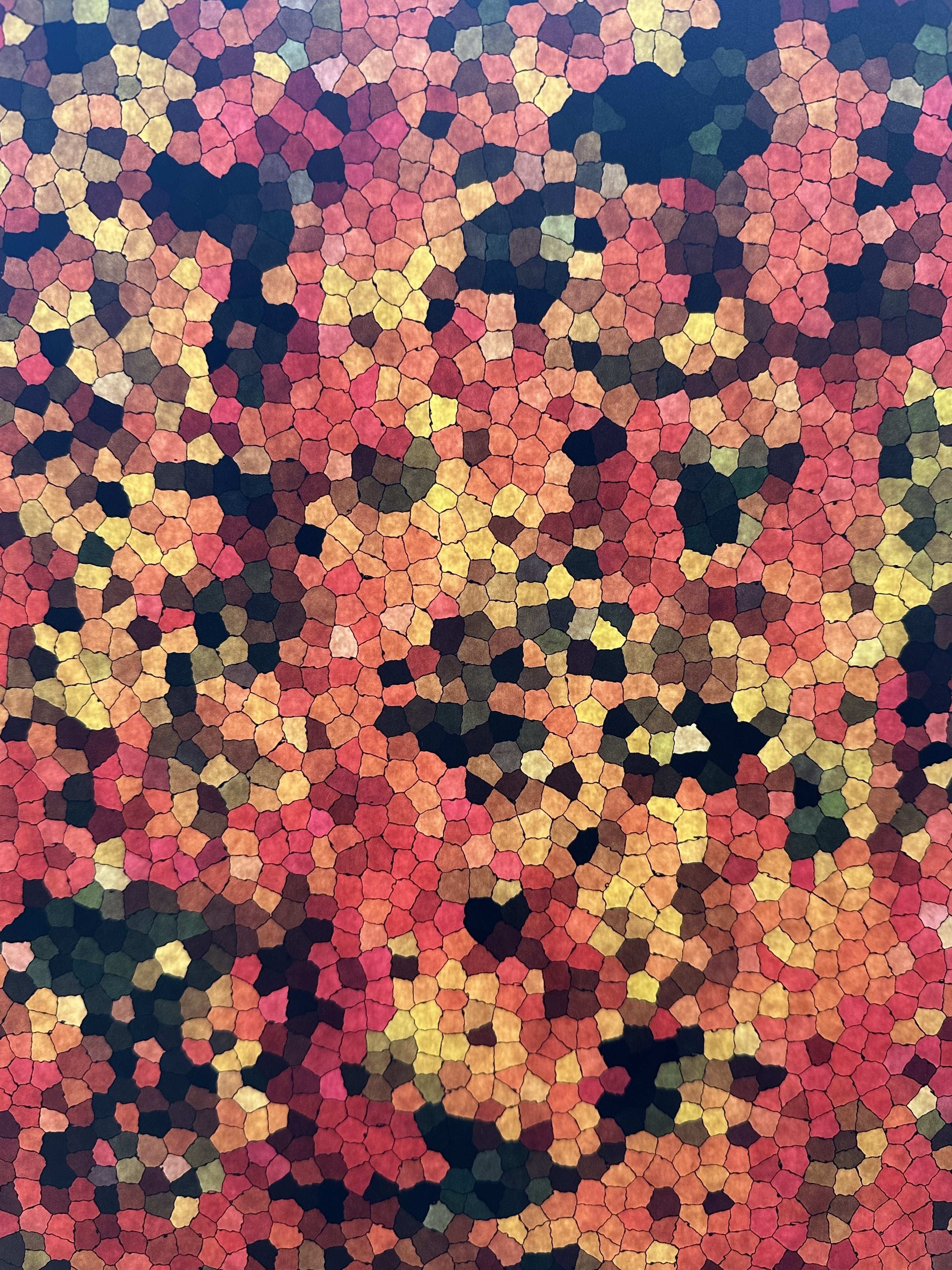 Fall Treetops in stained glass form! Reds, yellows, oranges, and greens all come together in this one.