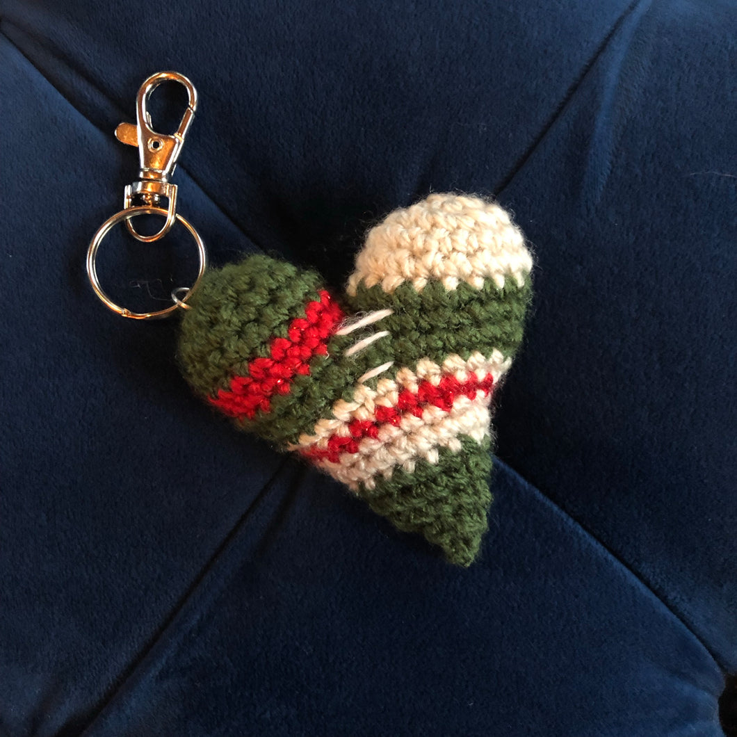 Crochet Heart Keychain - MN Wild Colors