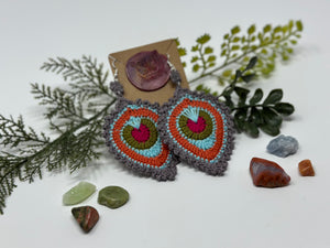 Peacock Feather Earrings - Large