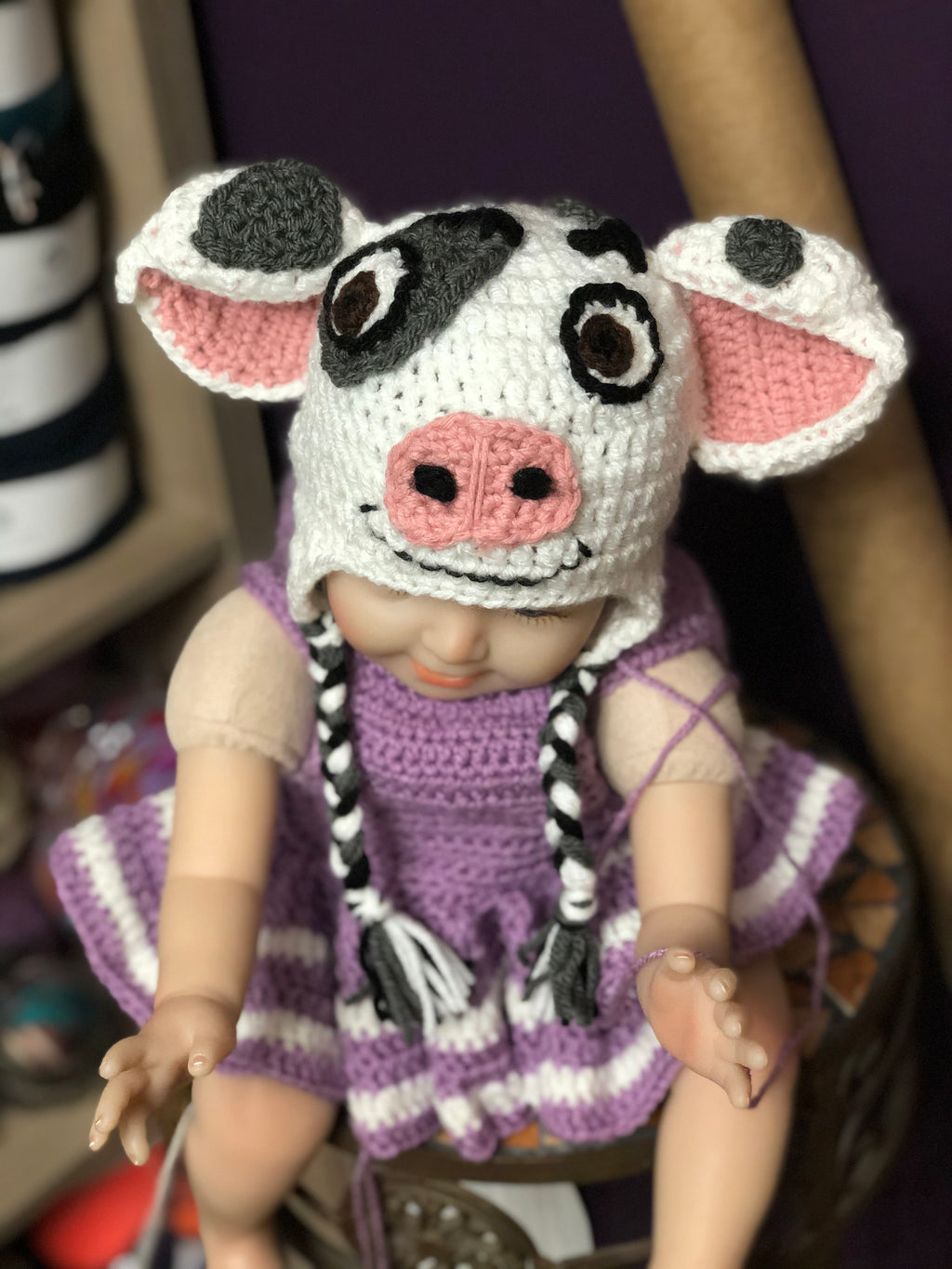 Moana-Inspired Pua Baby Hat - Size 0-3 Months