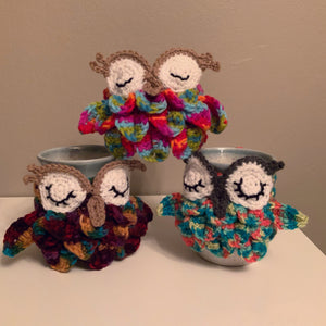 Crochet Owl Mug Cozy (made to order)