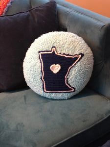 “Snowy” MN ❤️ 15” Round Pillow - Customizable