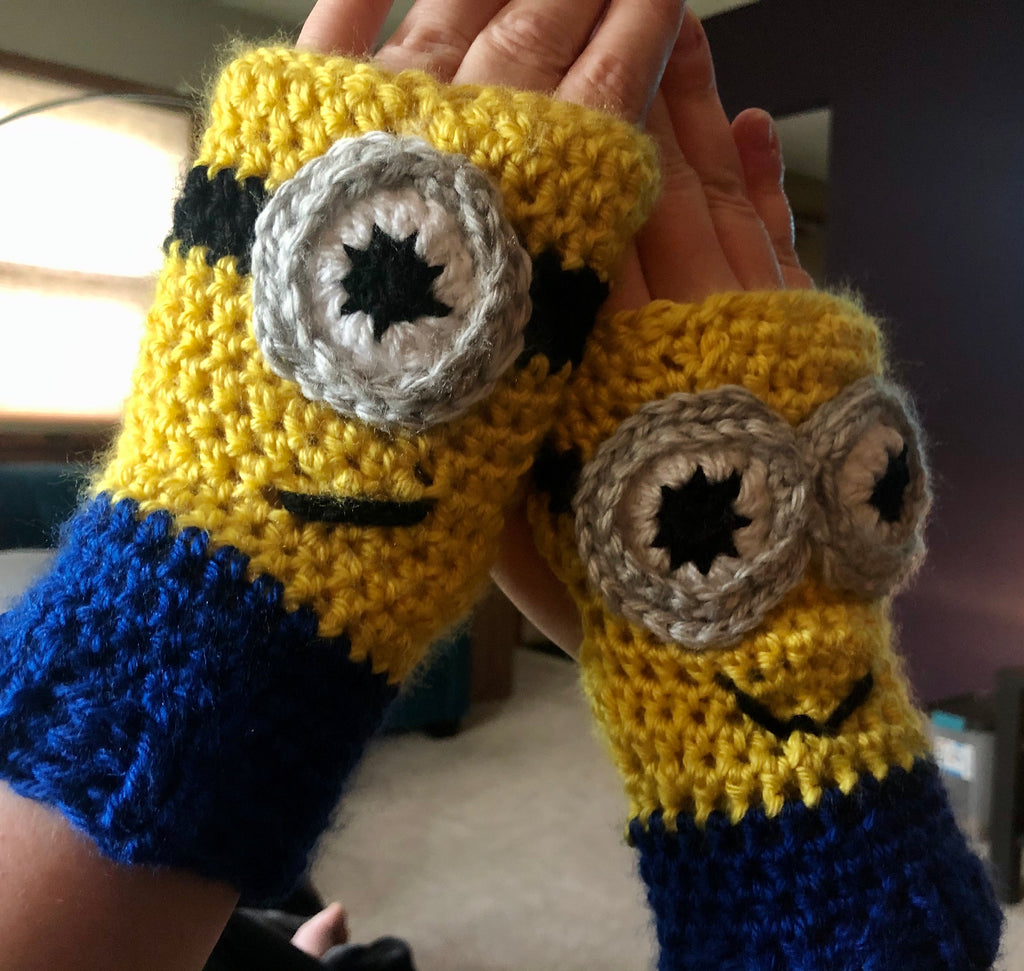 Minion Inspired Fingerless Gloves - Customizable