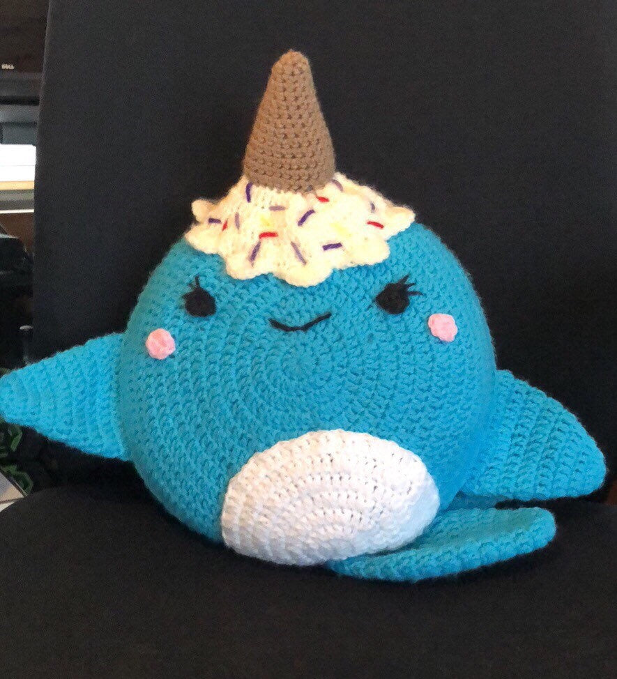 Narwhal Pillow (made to order)