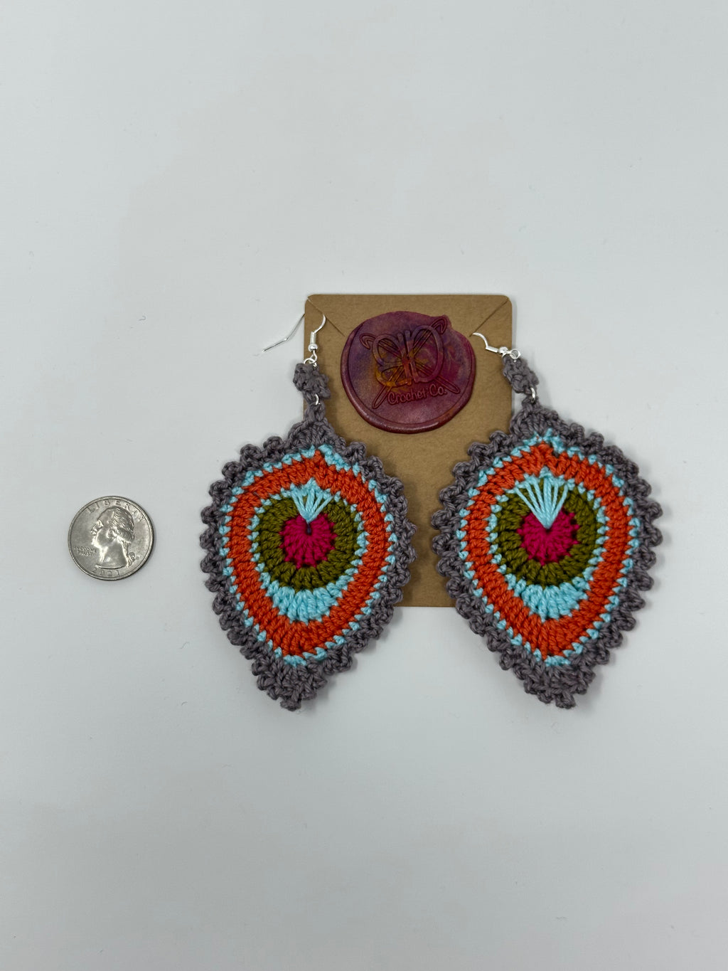 Peacock Feather Earrings - Large