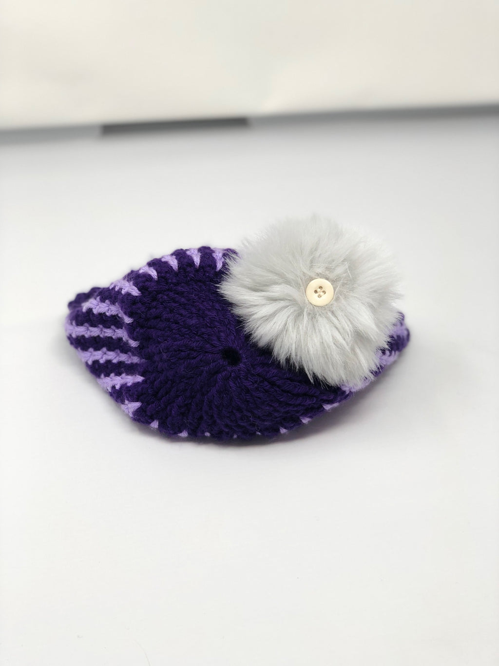 Purple Pom Hat - Size 2T