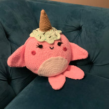 Load image into Gallery viewer, Narwhal Pillow (made to order)
