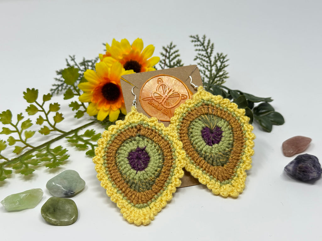 Peacock Feather Earrings - Medium