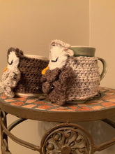 Load image into Gallery viewer, Yours and Mine Crochet Owl Mug Cozy Set
