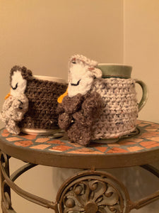 Yours and Mine Crochet Owl Mug Cozy Set