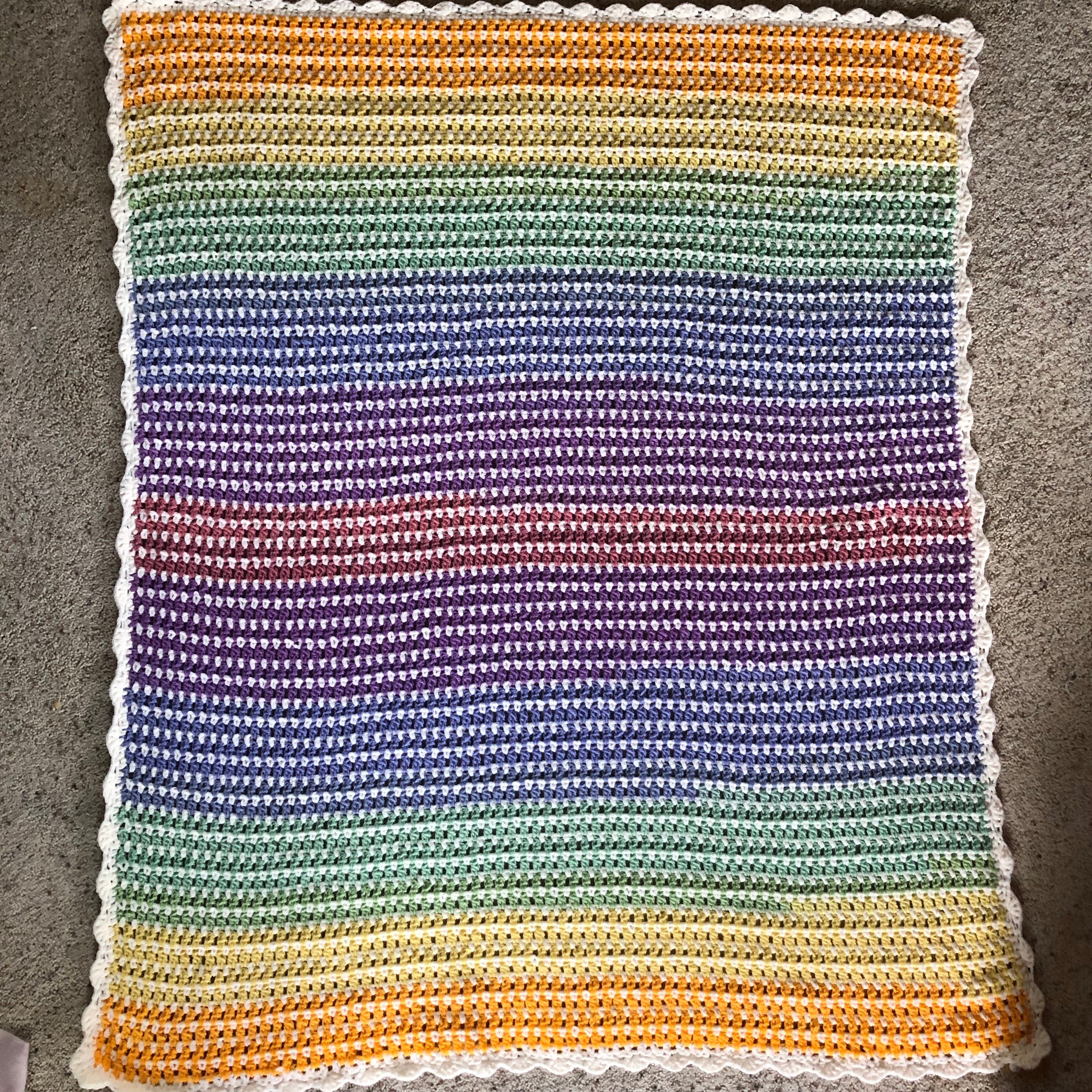 Soft Rainbow Striped Baby Blanket
