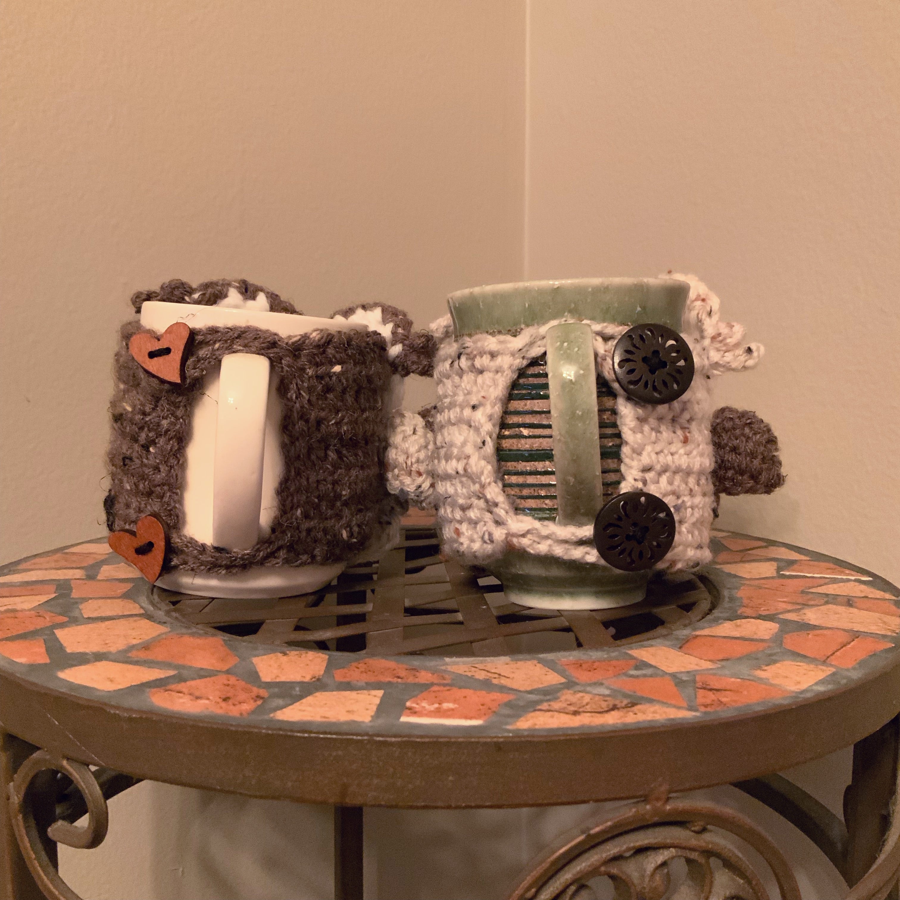 Yours and Mine Crochet Owl Mug Cozy Set