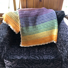 Load image into Gallery viewer, Soft Rainbow Striped Baby Blanket
