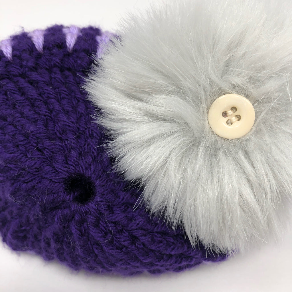 Purple Pom Hat - Size 2T