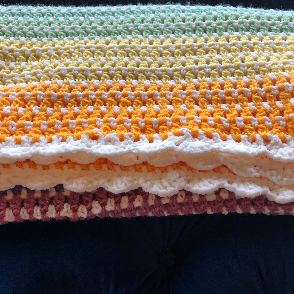 Soft Rainbow Striped Baby Blanket