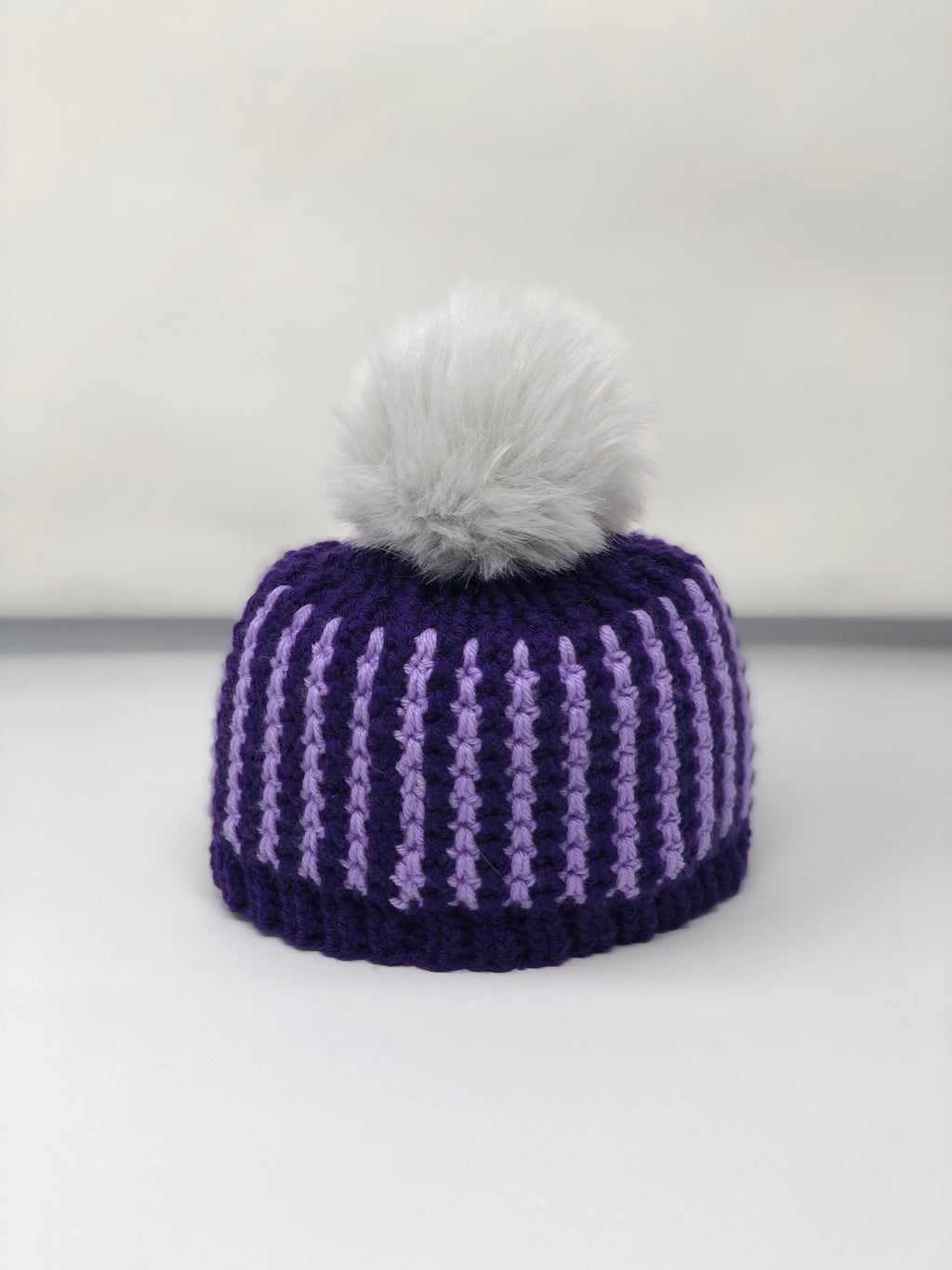 Purple Pom Hat - Size 2T
