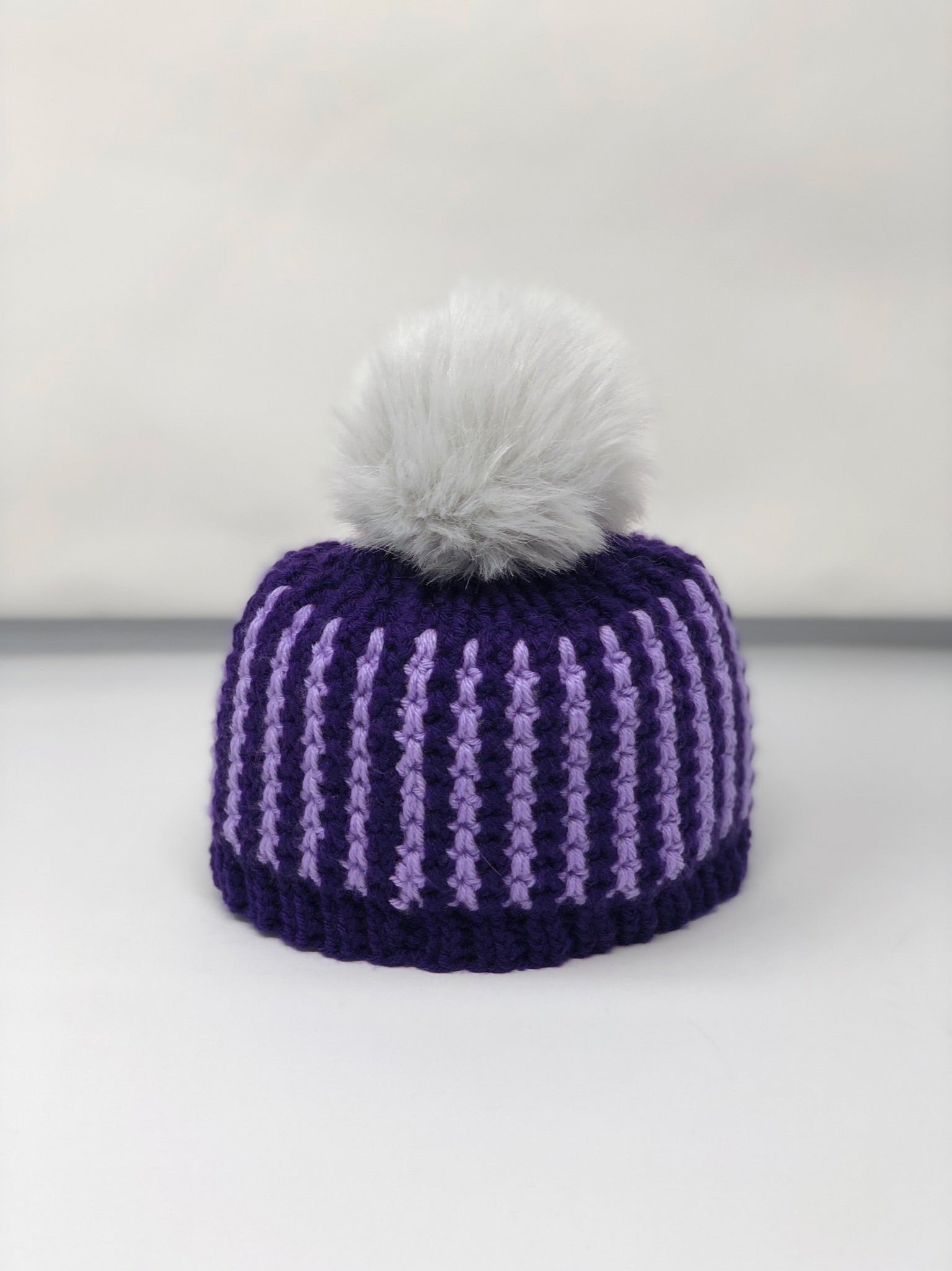 Purple Pom Hat - Size 2T